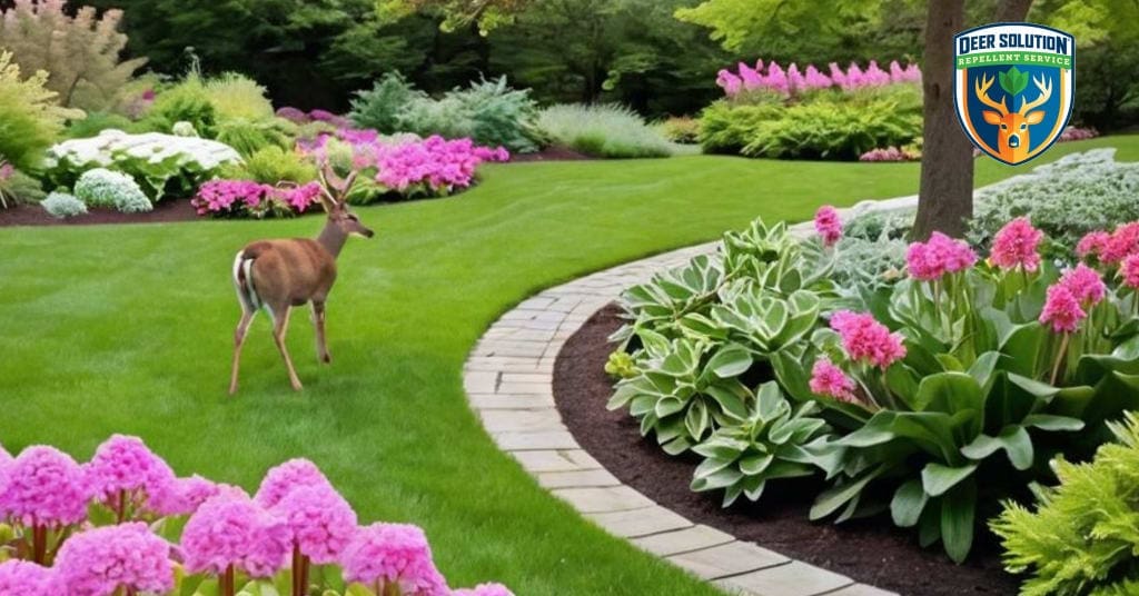 Pink Bergenia thrive in eco-friendly gardens, showcasing Deer Solution's sustainable deer management.