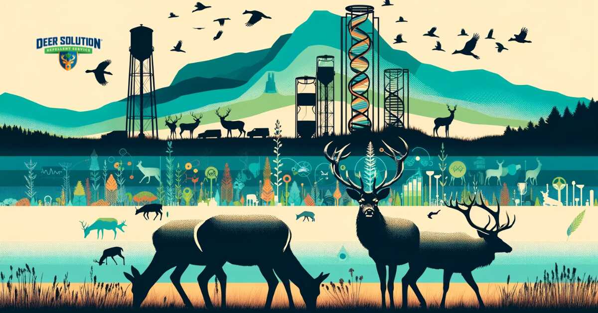 An abstract depiction highlighting the challenges of deer overpopulation and its impact on the ecosystem in Highland County