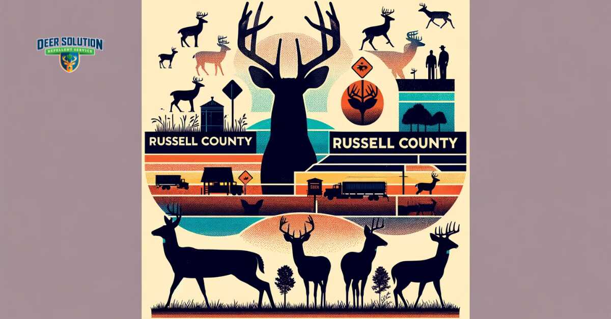 An abstract visual representation of the deer overpopulation challenge in Russell County